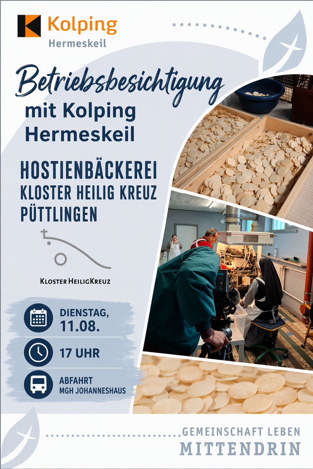 Flyer zur Hostienbesichtigung