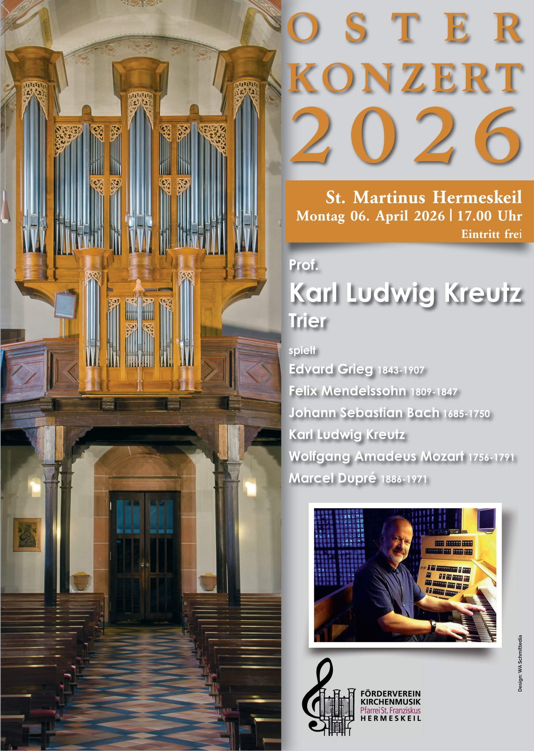 Flyer zum Orgelkonzert 06.04.2026