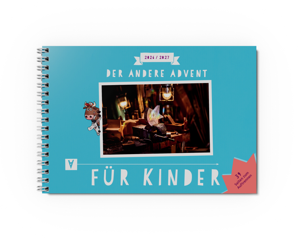 Bunter Adventskalender für Kinder mit Rätseln, Spielen und Geschichten.