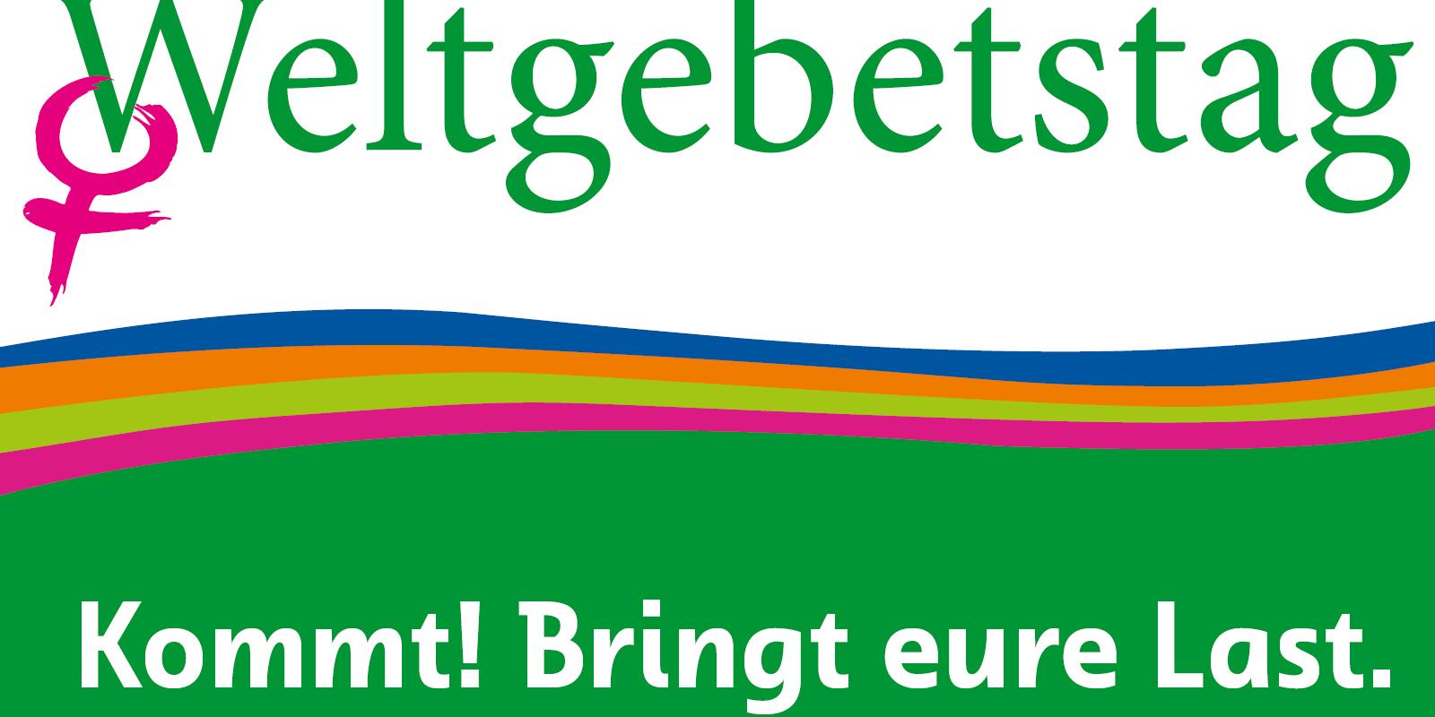 Ein farbiges Plakat kündigt den Weltgebetstag 2026 mit dem Motto „Kommt! Bringt eure Last.“ sowie dem Schwerpunktland Nigeria am 6. März 2026 an.