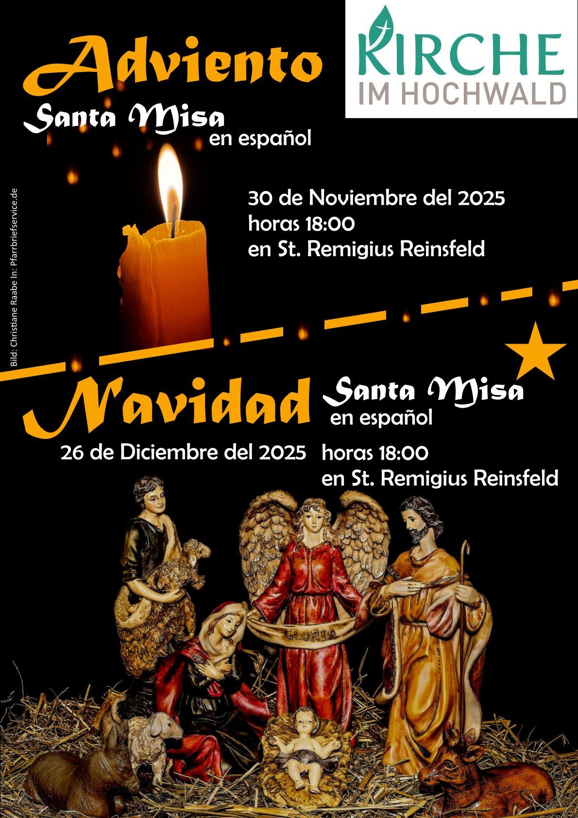 Plakat zu misas adviento_navidad 2025