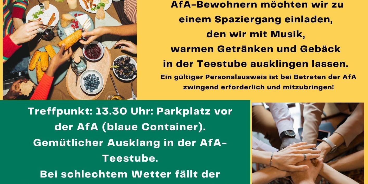 Plakat Interkultureller Spaziergang mit gemeinsamen Ausklang in der Teestube der AfA Hermeskeil
